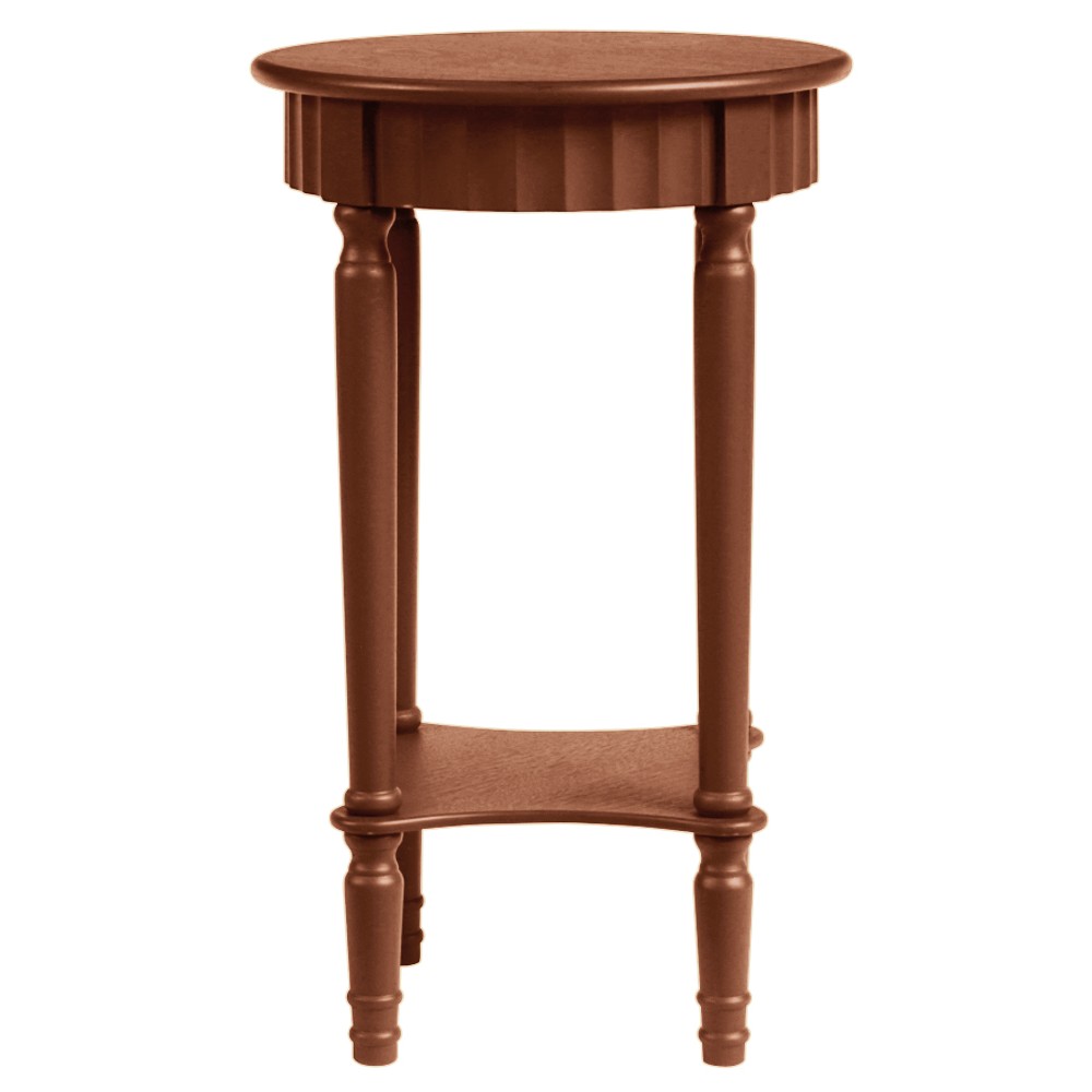 Tavolino Coloniale Tondo Color Noce