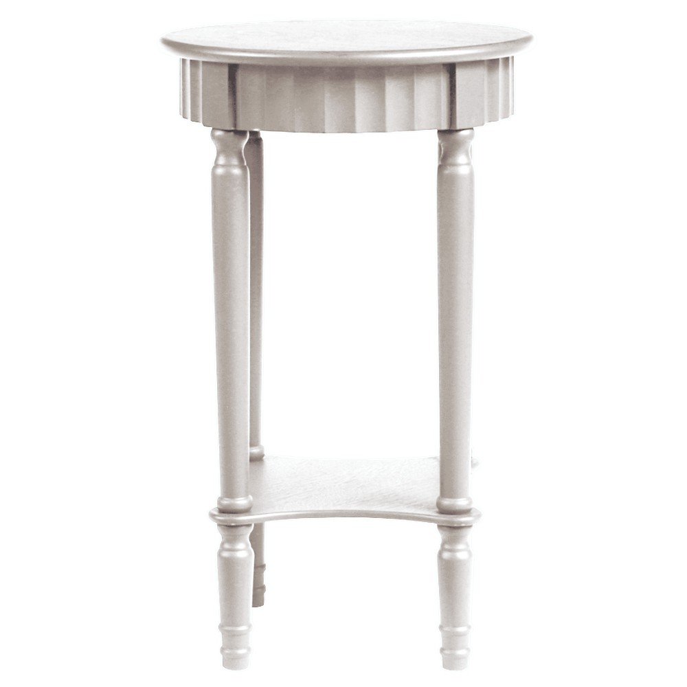 Tavolino Coloniale Tondo Bianco