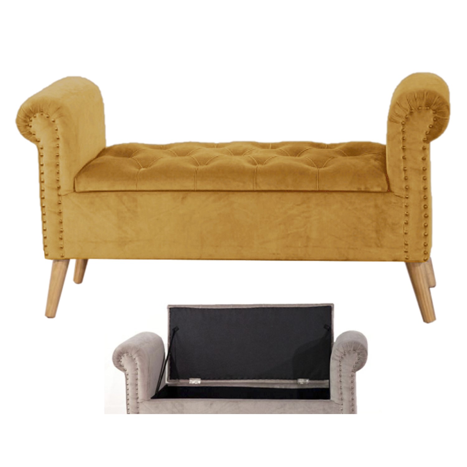 Panca Impero Velvet Senape